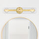 Demi 3 Light 24 inch Brushed Gold Vanity Light Wall Light